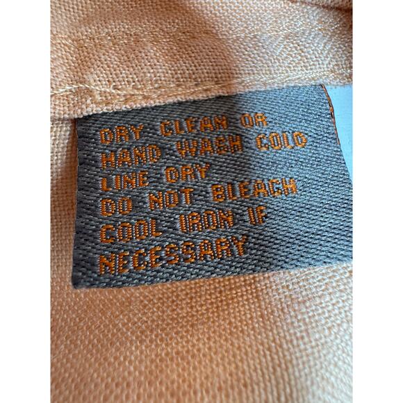 Sette Ponte Shirt Linen Button Front Short Sleeve Shirt Copper Color Beach - Picture 5 of 8